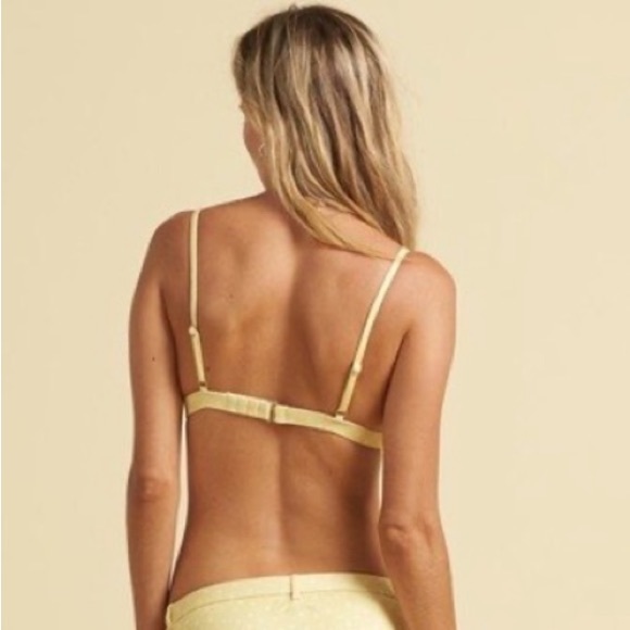 Billabong x Salty Blonde 🌼 Yellow Polka Dot Fixed Tri Bikini Top | Rise Bottoms - Picture 9 of 16